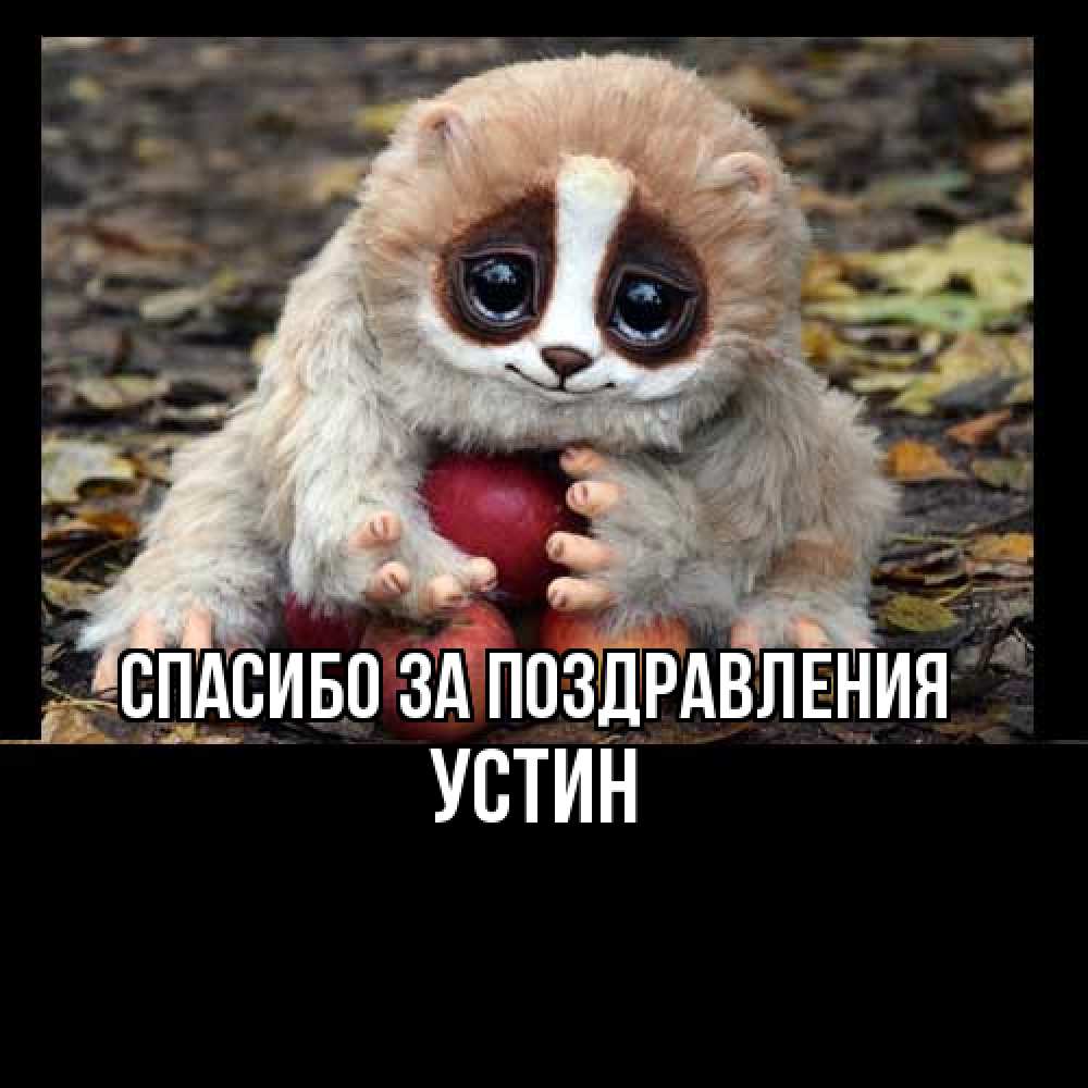 Открытка  с именем. Устин, Спасибо за поздравления  