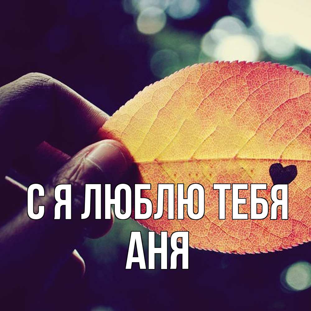 Открытка  с именем. Аня, Я люблю тебя  