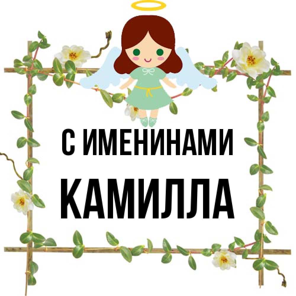 Открытка  с именем. Камилла, С именинами  