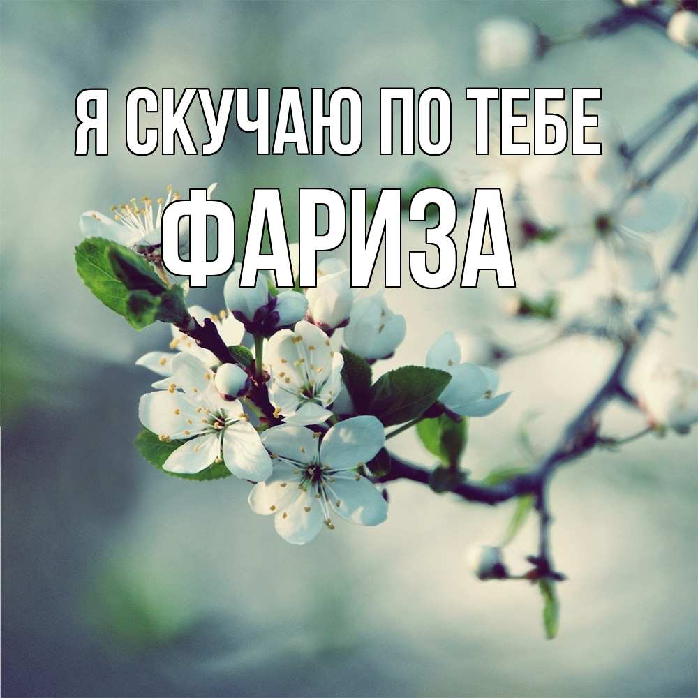Открытка  с именем. Фариза, Я скучаю по тебе  