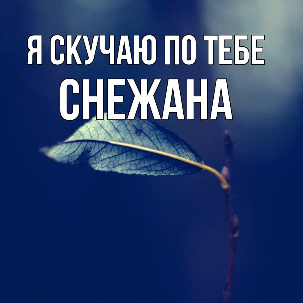 Открытка  с именем. Снежана, Я скучаю по тебе  