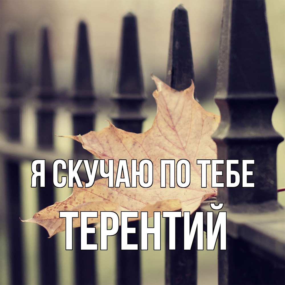 Открытка  с именем. Терентий, Я скучаю по тебе  