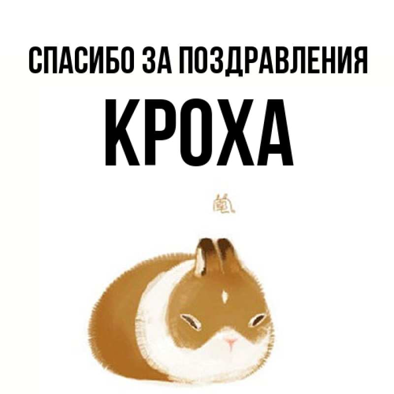 Картинка Спасибо за поздравления, КрохА