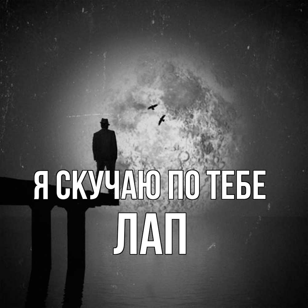 Открытка  с именем. Лап, Я скучаю по тебе  
