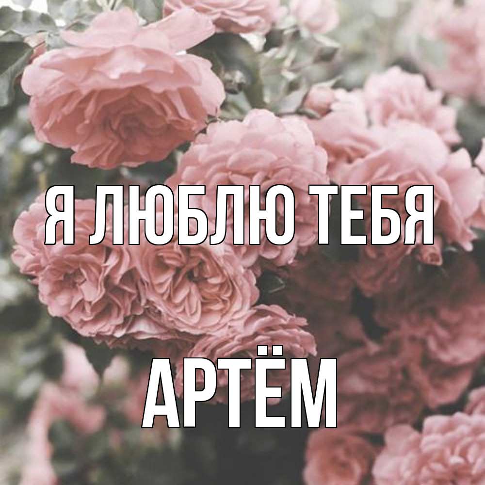 Открытка  с именем. Артём, Я люблю тебя  