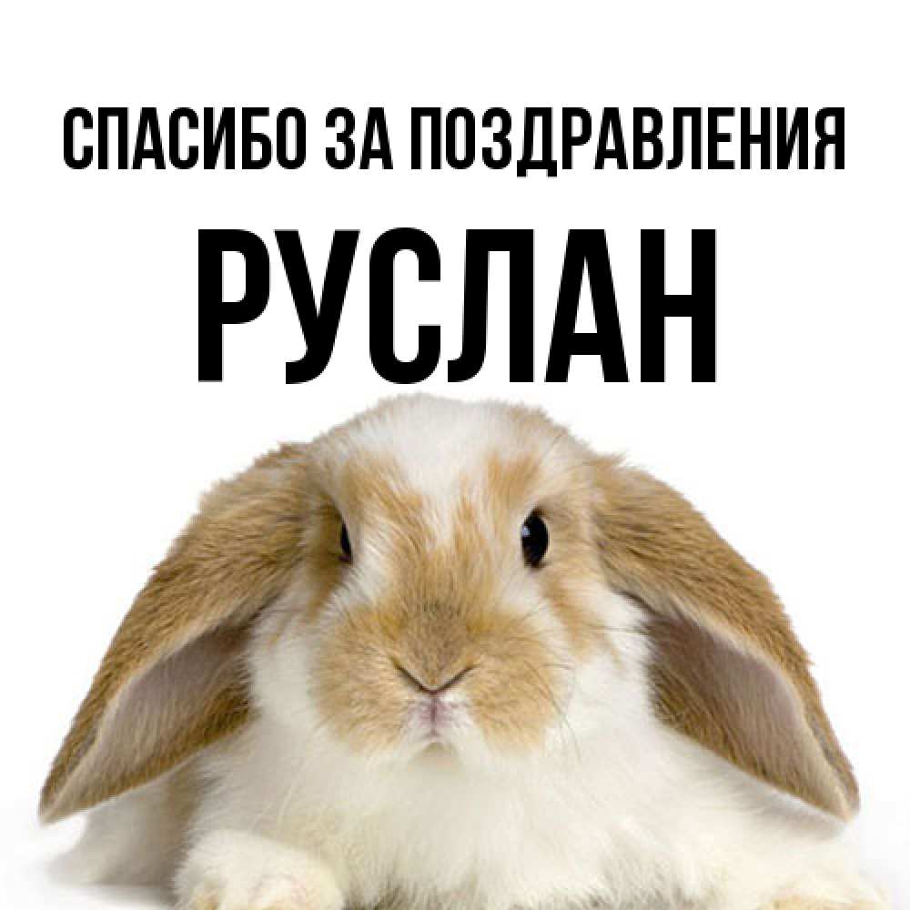 Открытка  с именем. Руслан, Спасибо за поздравления  