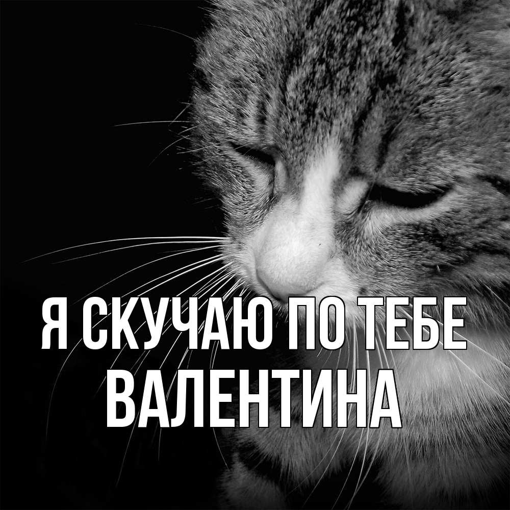 Открытка  с именем. валентина, Я скучаю по тебе  