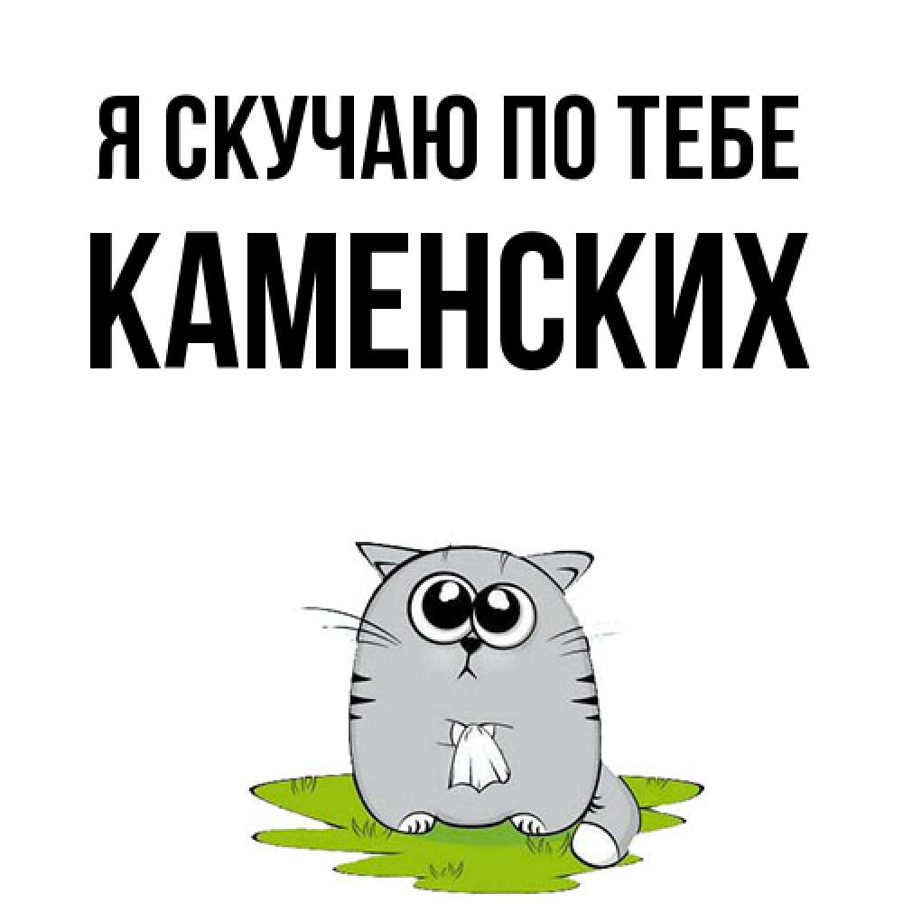 Открытка  с именем. Каменских, Я скучаю по тебе  