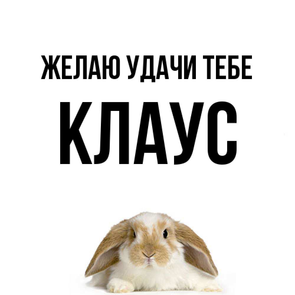 Открытка  с именем. Клаус, Желаю удачи тебе  