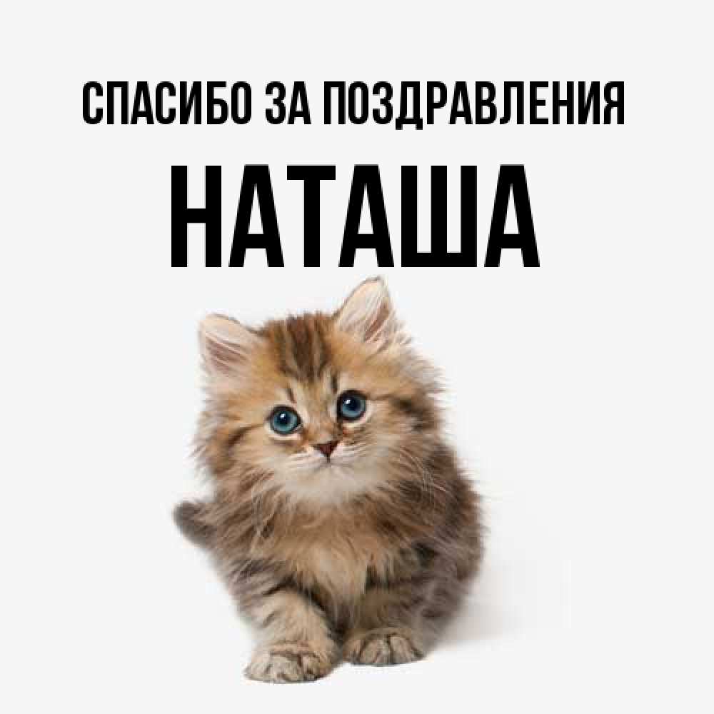 Открытка  с именем. Наташа, Спасибо за поздравления  