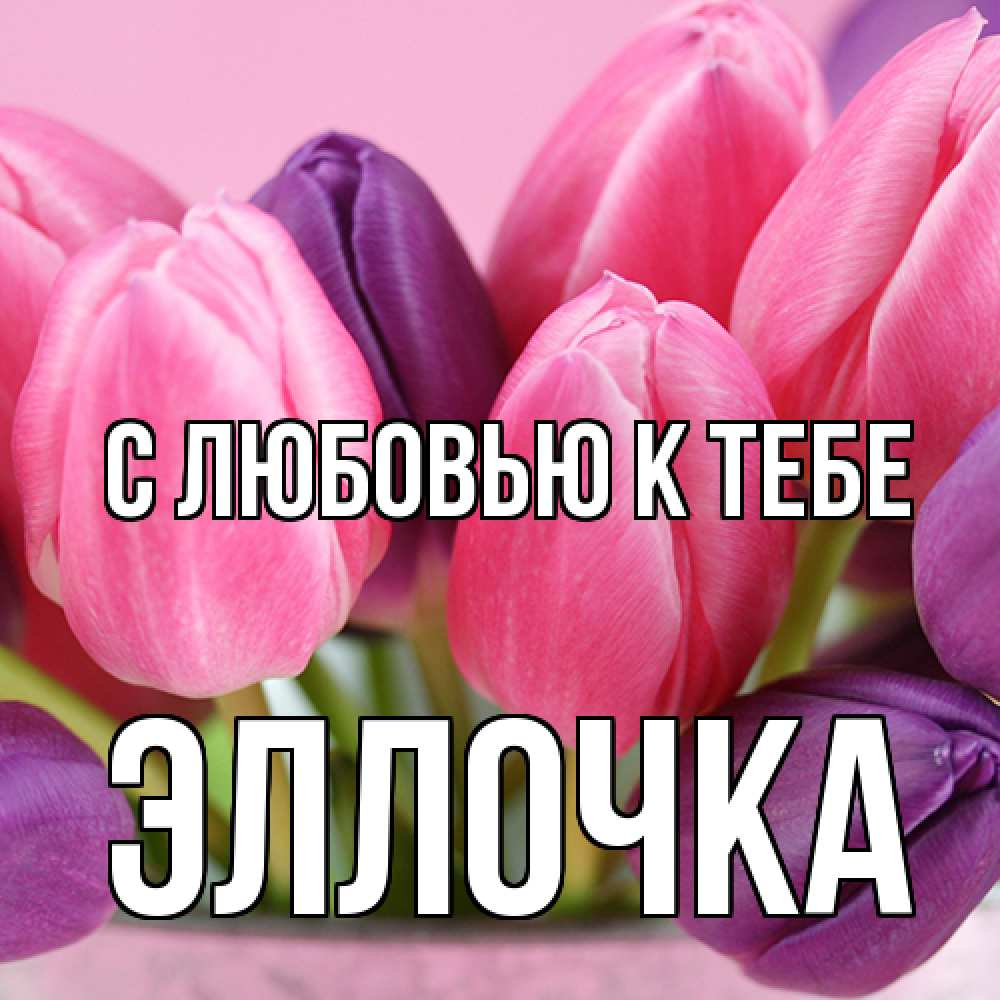 Открытка  с именем. Эллочка, С любовью к тебе  
