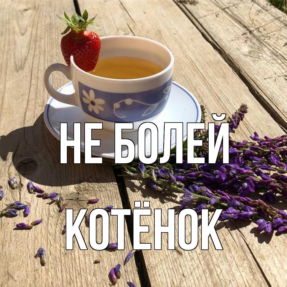 Открытка  с именем. Котёнок, Не болей  