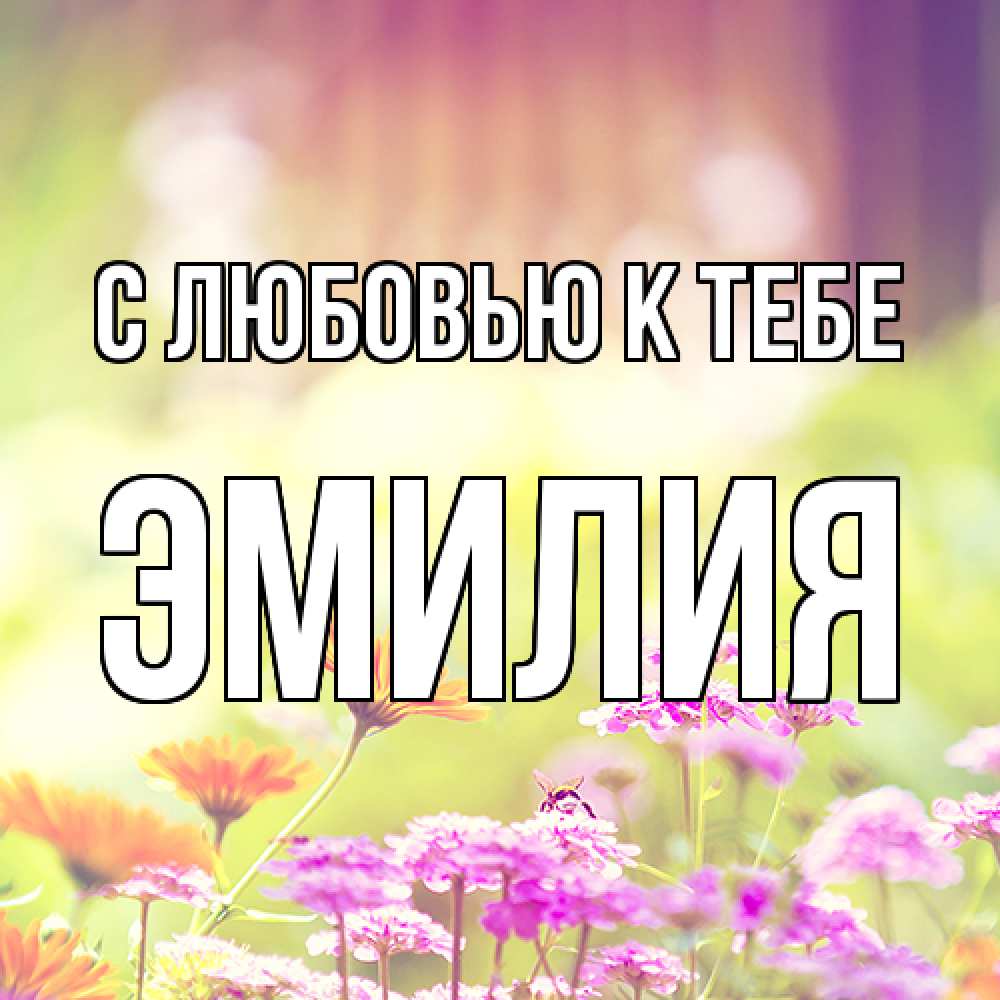 Открытка  с именем. Эмилия, С любовью к тебе  