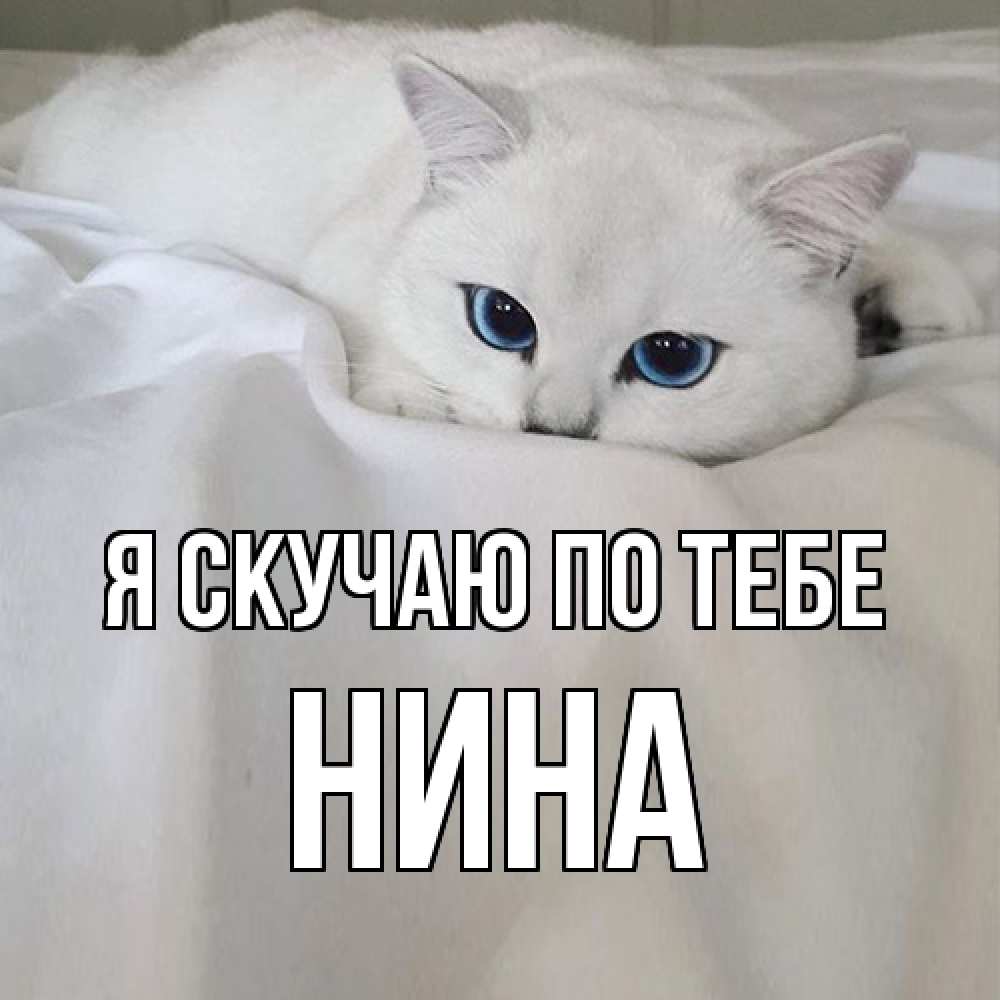 Открытка  с именем. Нина, Я скучаю по тебе  