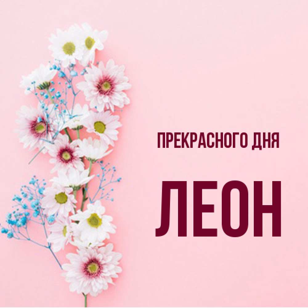 Открытка  с именем. Леон, Прекрасного дня  