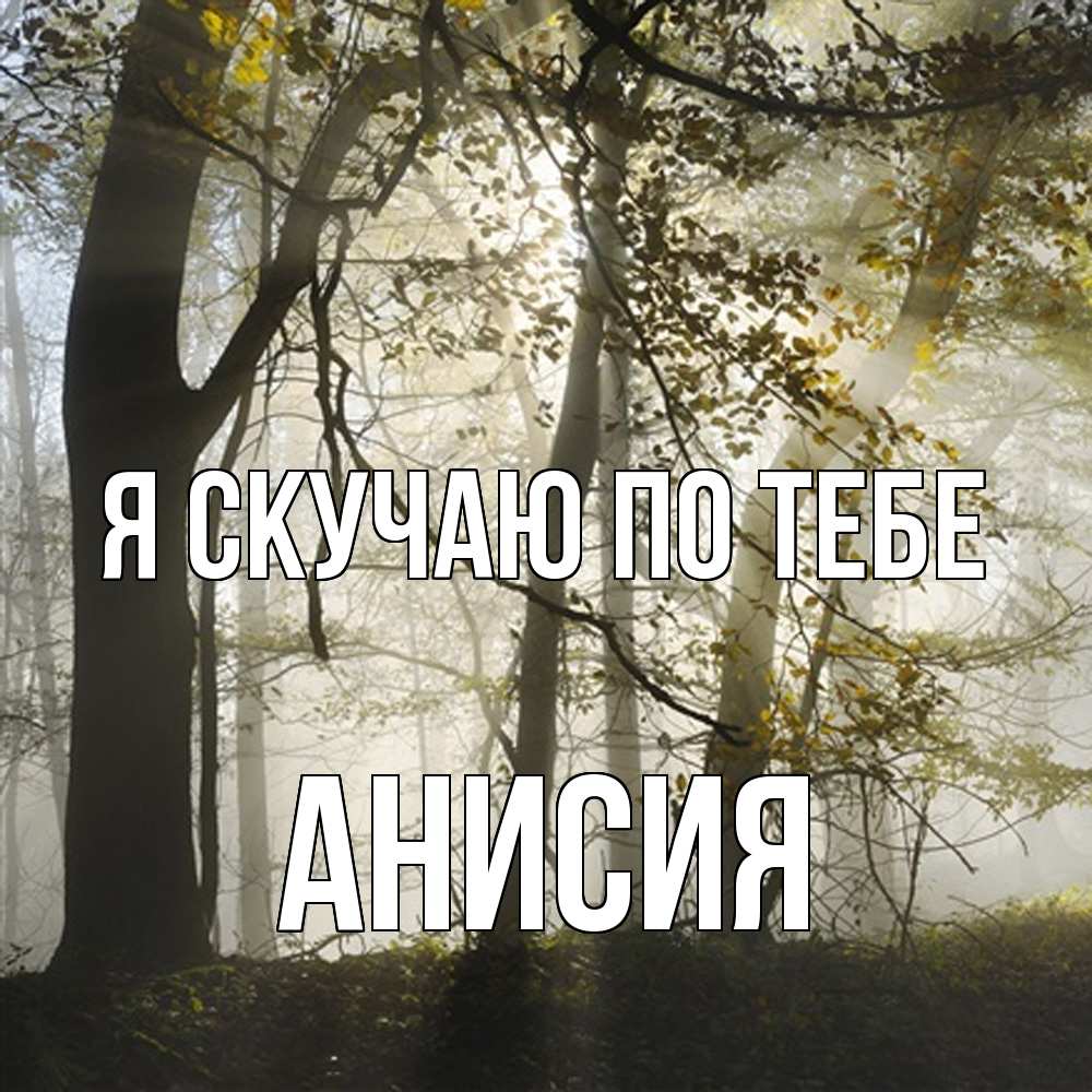 Открытка  с именем. Анисия, Я скучаю по тебе  