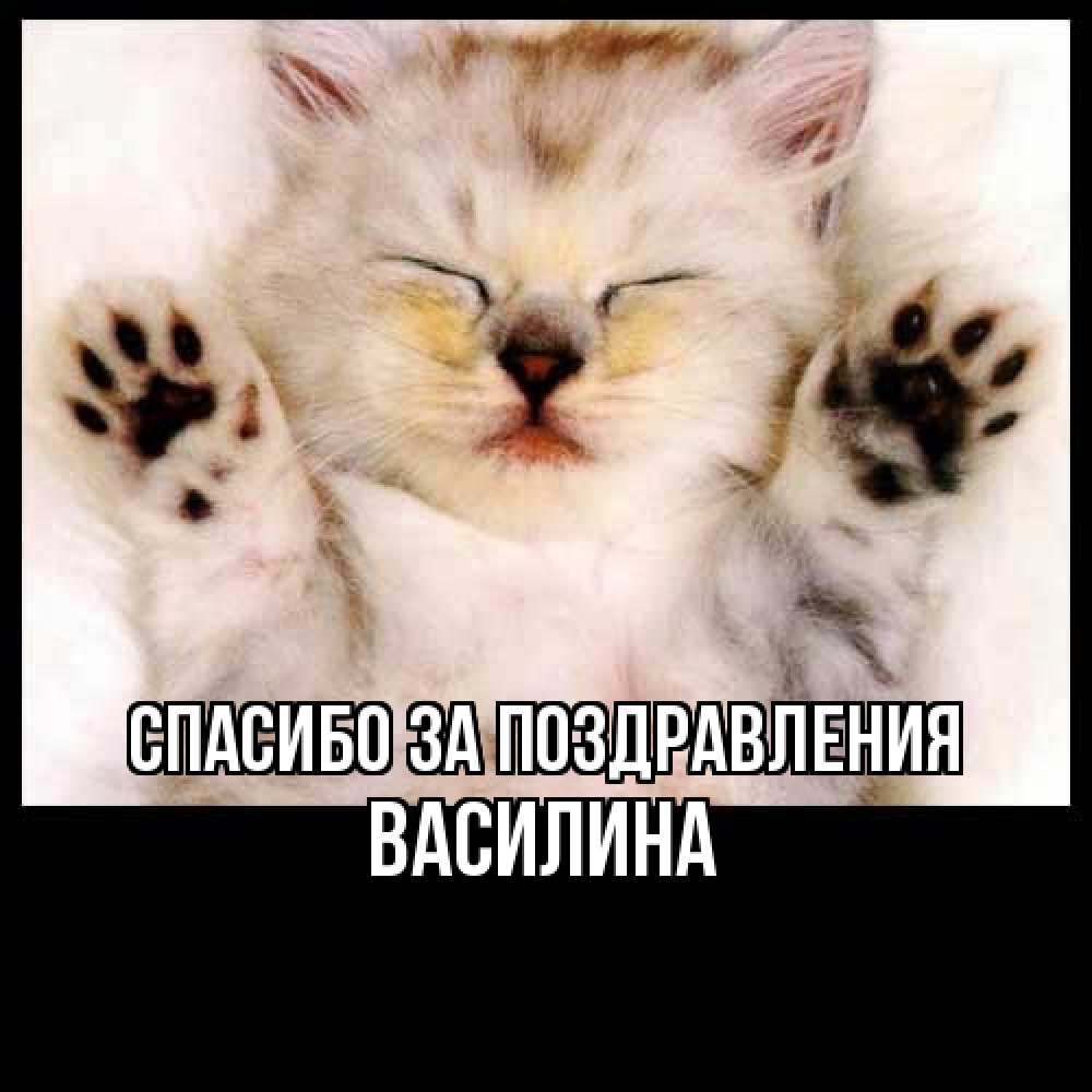 Открытка  с именем. Василина, Спасибо за поздравления  