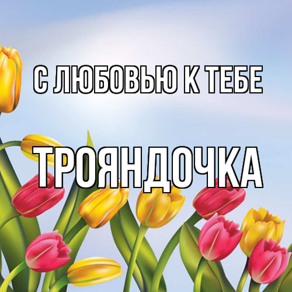 Открытка  с именем. Трояндочка, С любовью к тебе  