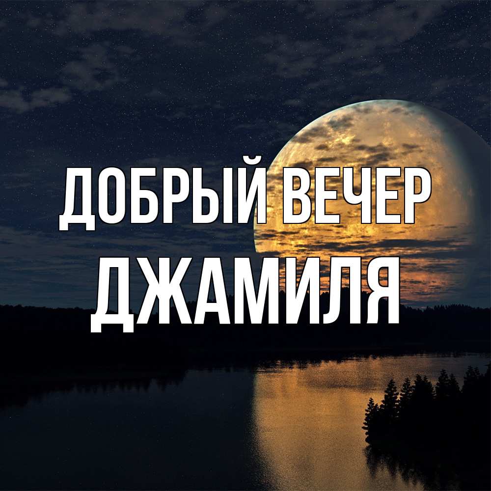 Открытка  с именем. Джамиля, Добрый вечер  