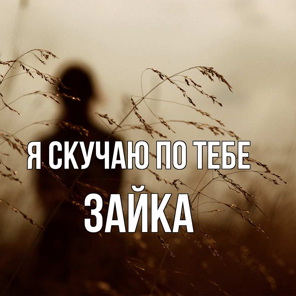 Открытка  с именем. Зайка, Я скучаю по тебе  