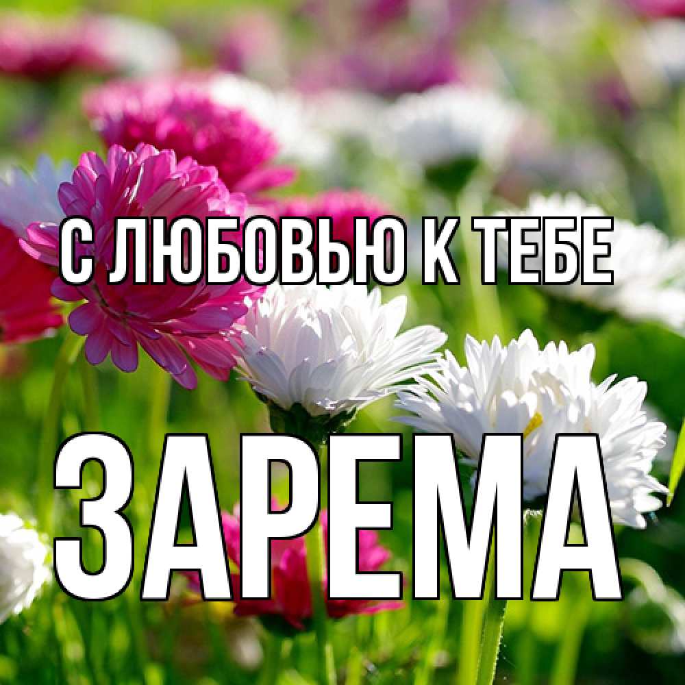 Открытка  с именем. Зарема, С любовью к тебе  