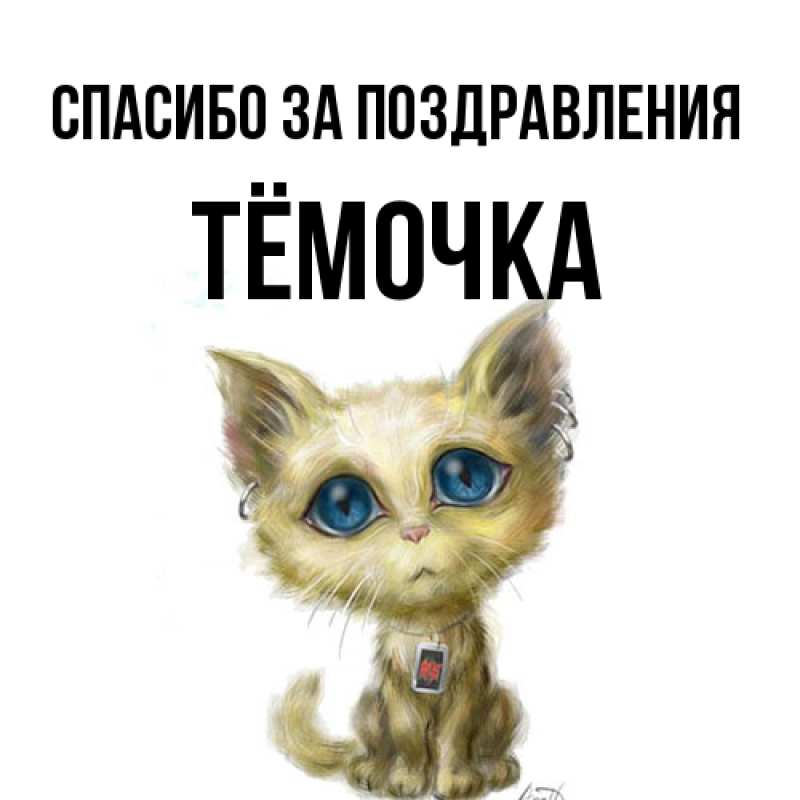 Открытка с именем, Тёмочка, Спасибо за поздравления
