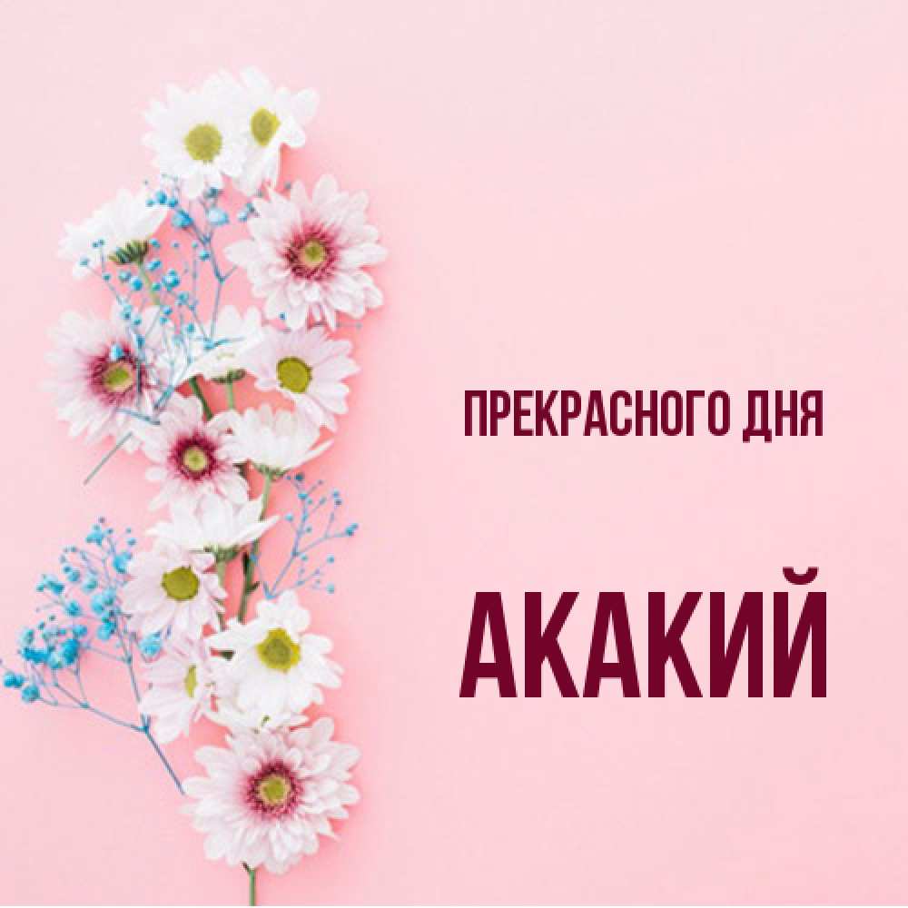 Открытка  с именем. Акакий, Прекрасного дня  