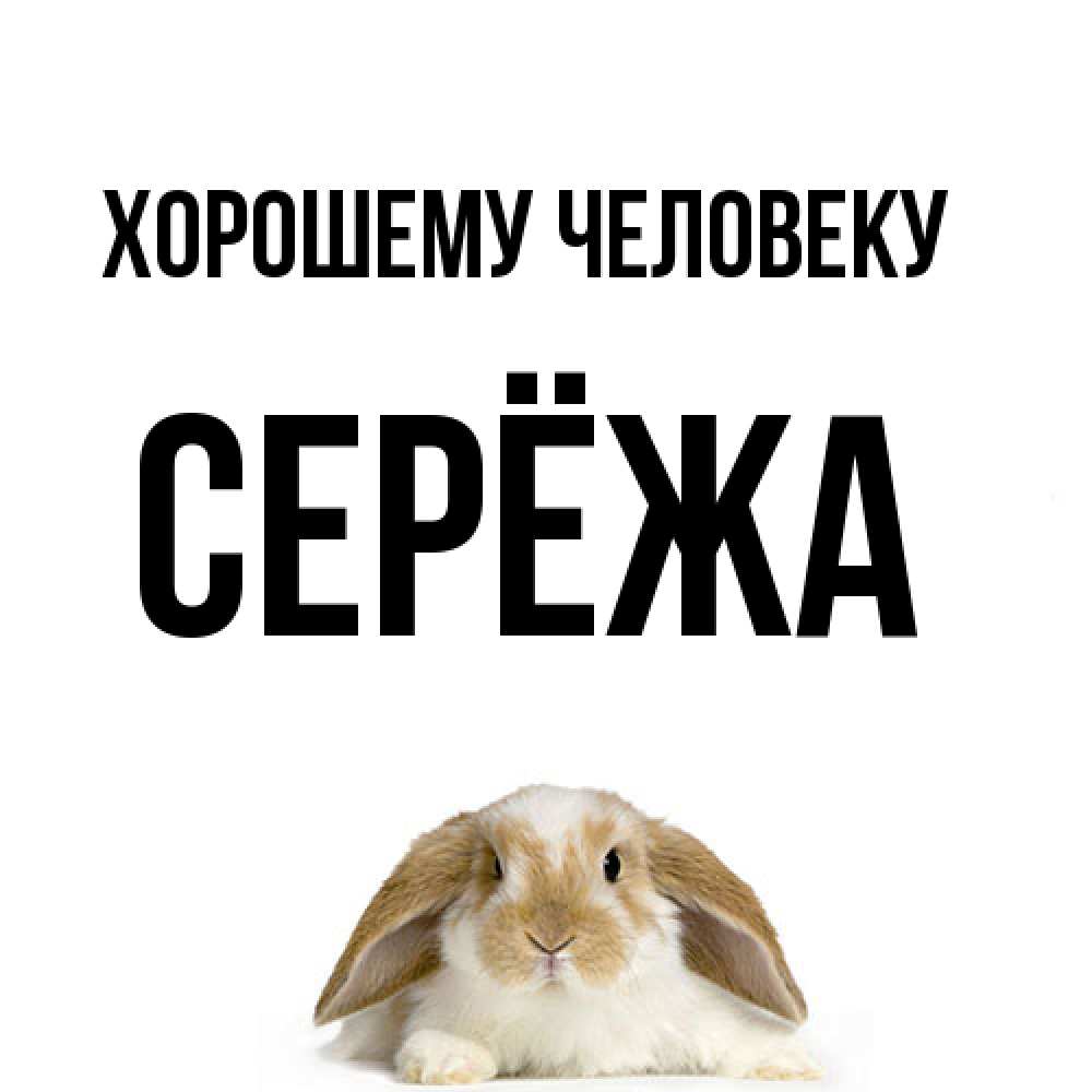 Открытка  с именем. Серёжа, Хорошему человеку  