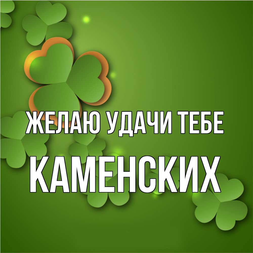 Открытка  с именем. Каменских, Желаю удачи тебе  