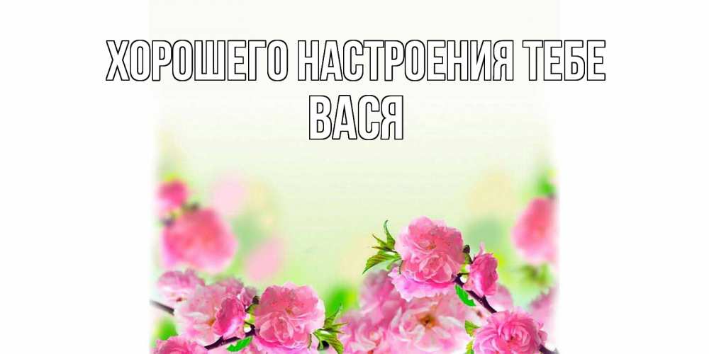 Открытка  с именем. Вася, Хорошего настроения тебе  