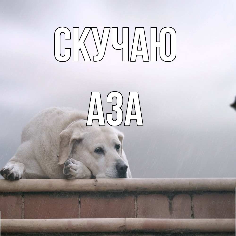 Открытка  с именем. Аза, Скучаю  