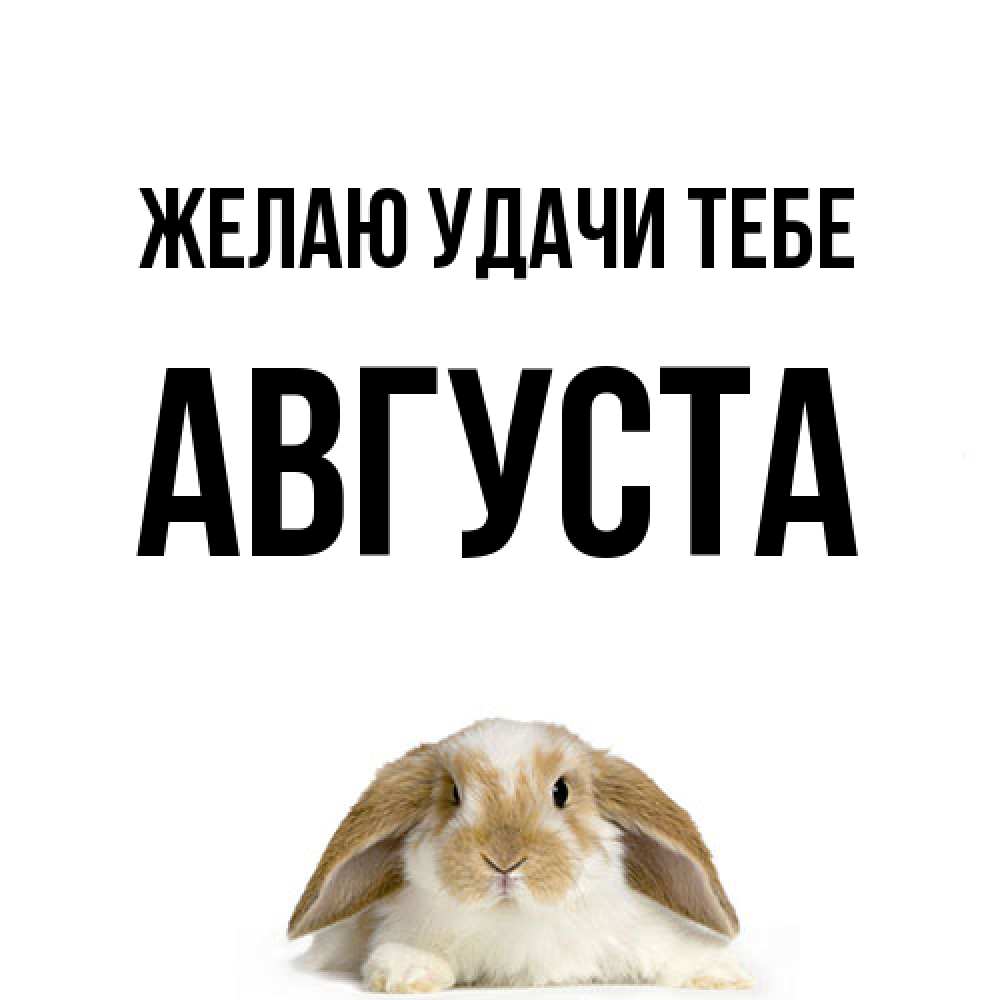 Открытка  с именем. Августа, Желаю удачи тебе  