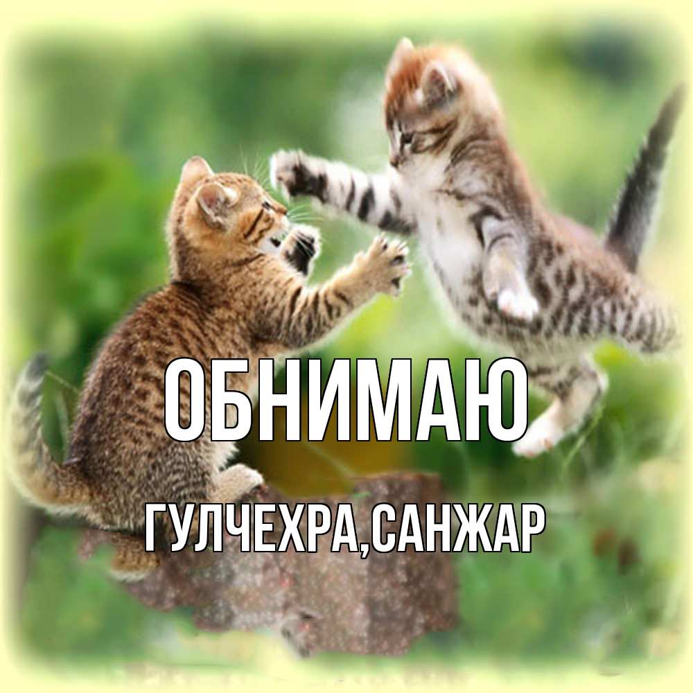 Открытка  с именем. Гулчехра, Обнимаю  