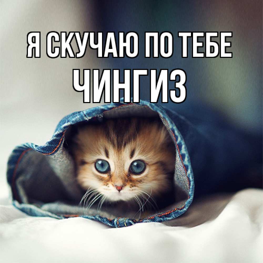 Открытка  с именем. Чингиз, Я скучаю по тебе  