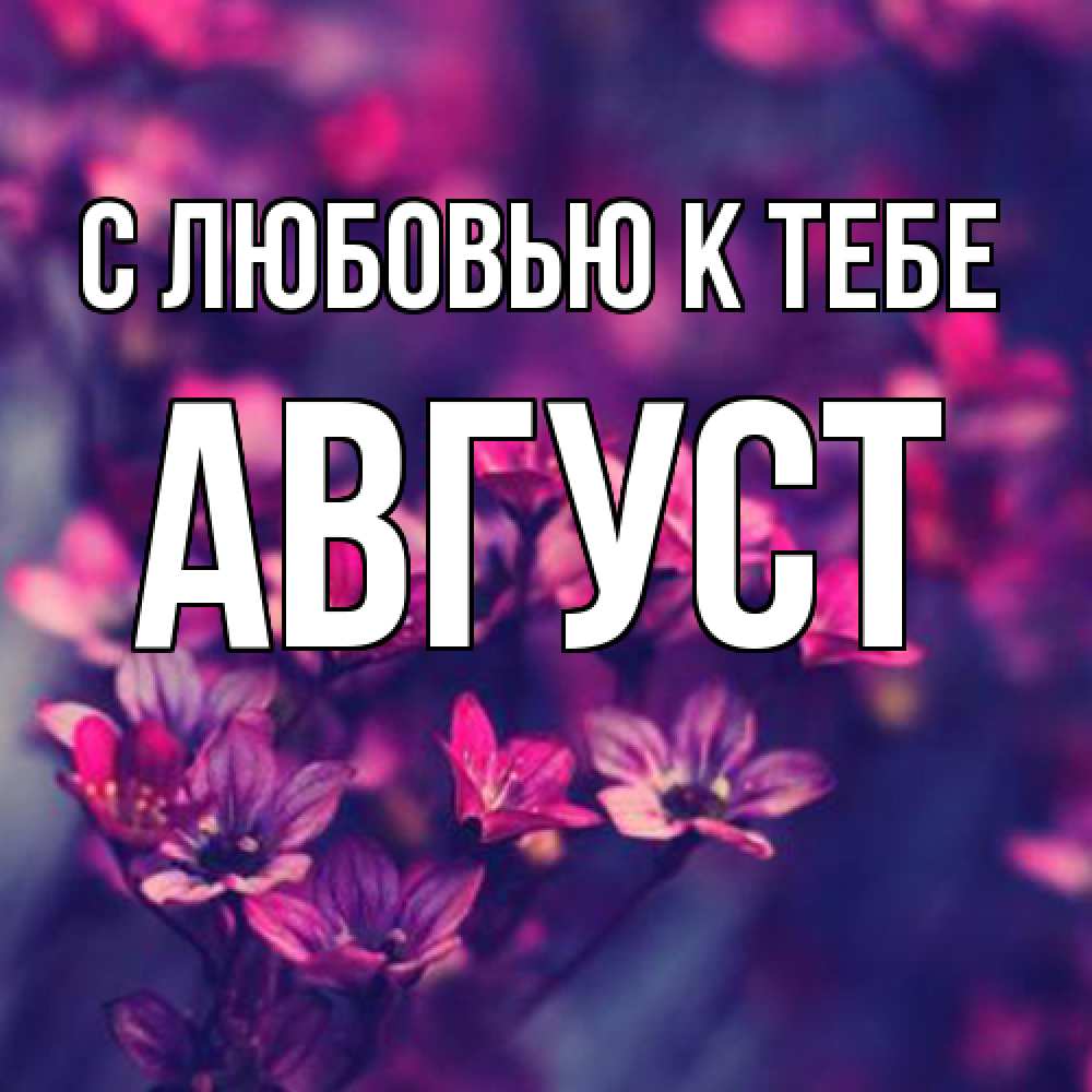 Открытка  с именем. Август, С любовью к тебе  