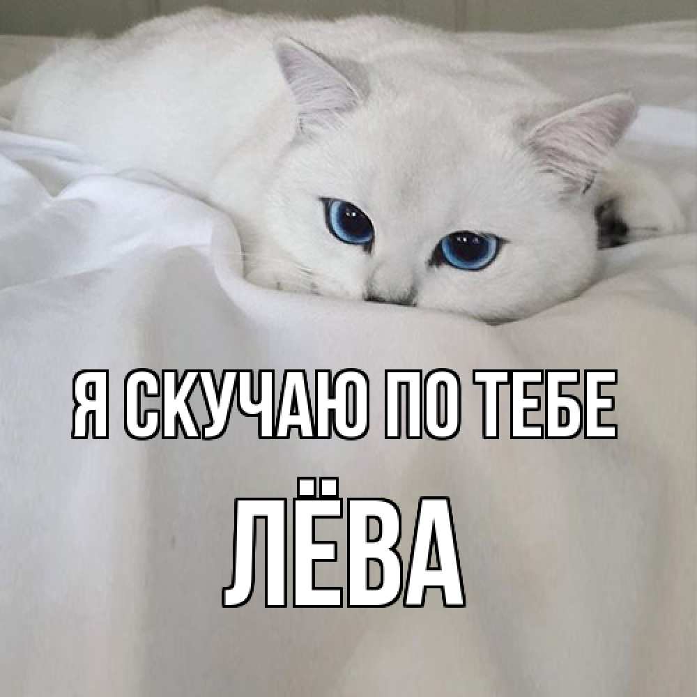 Открытка  с именем. Лёва, Я скучаю по тебе  