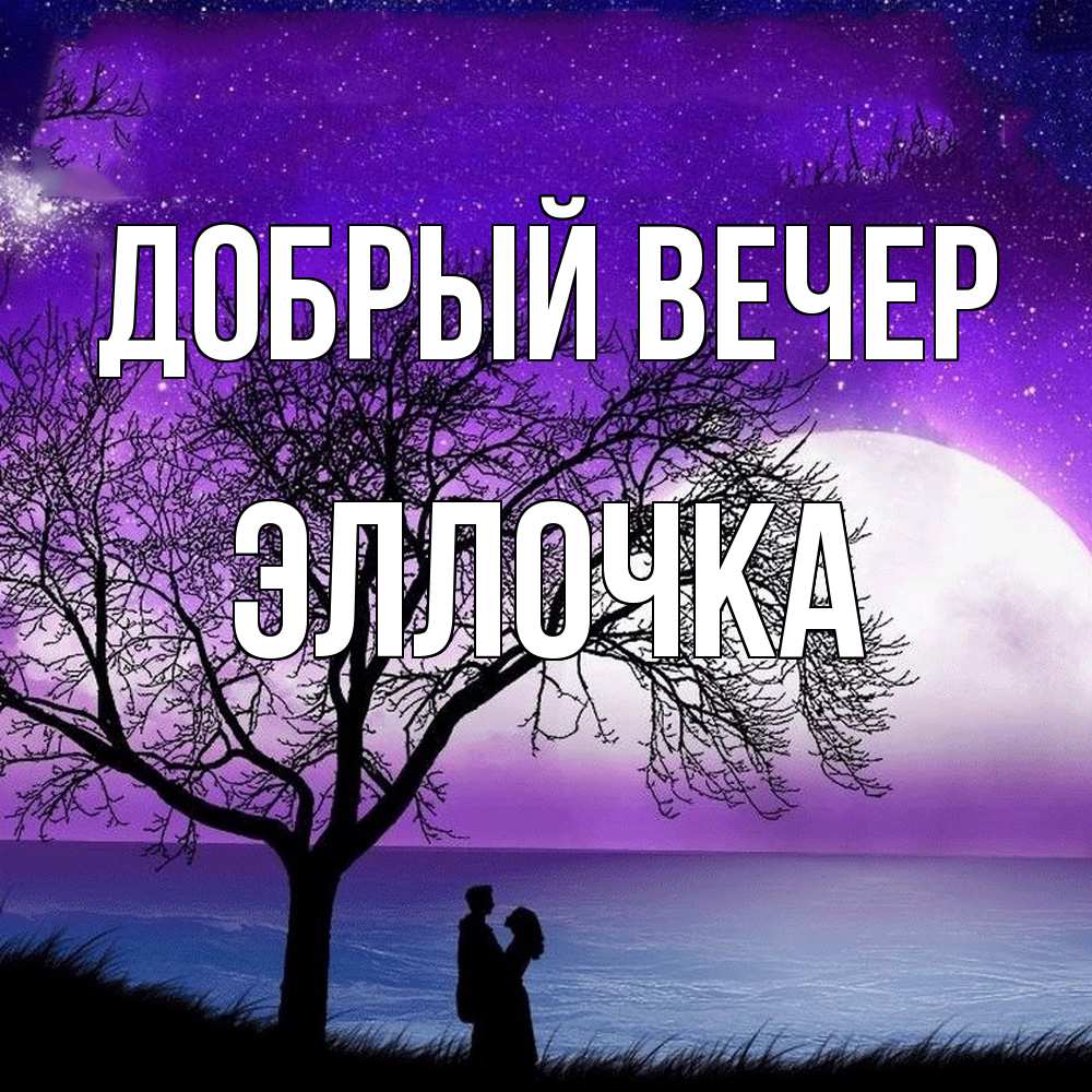 Открытка  с именем. Эллочка, Добрый вечер  