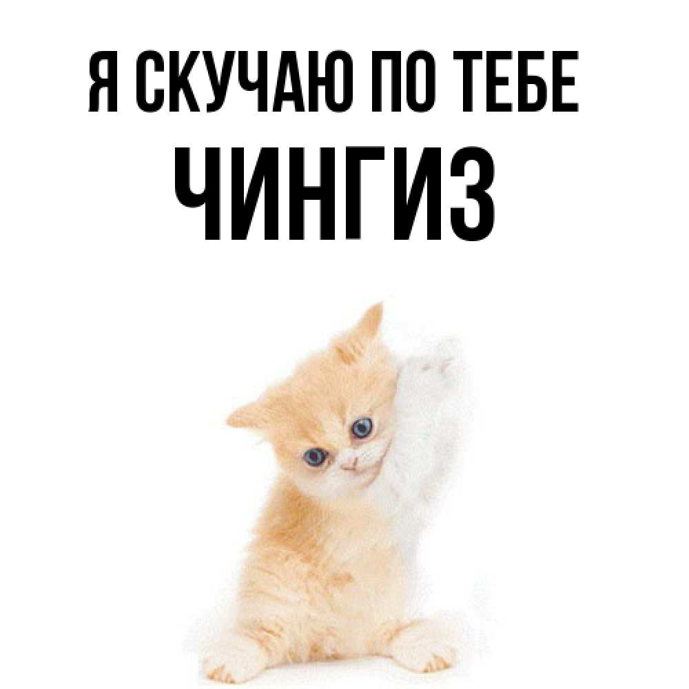 Открытка  с именем. Чингиз, Я скучаю по тебе  
