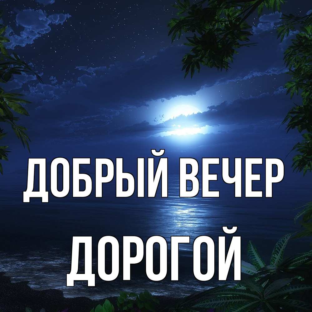 Открытка  с именем. Дорогой, Добрый вечер  
