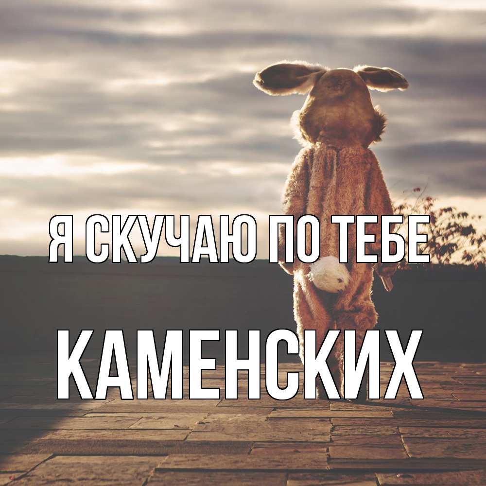 Открытка  с именем. Каменских, Я скучаю по тебе  