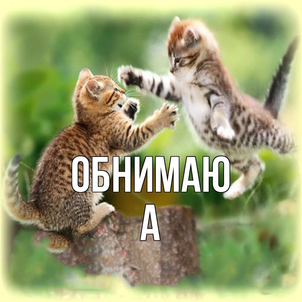 Открытка  с именем. а, Обнимаю  