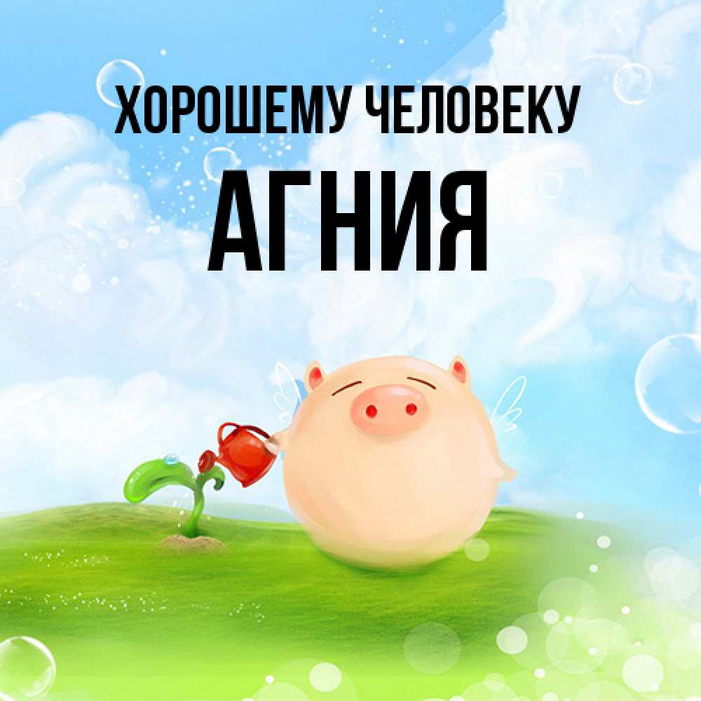 Открытка  с именем. Агния, Хорошему человеку  