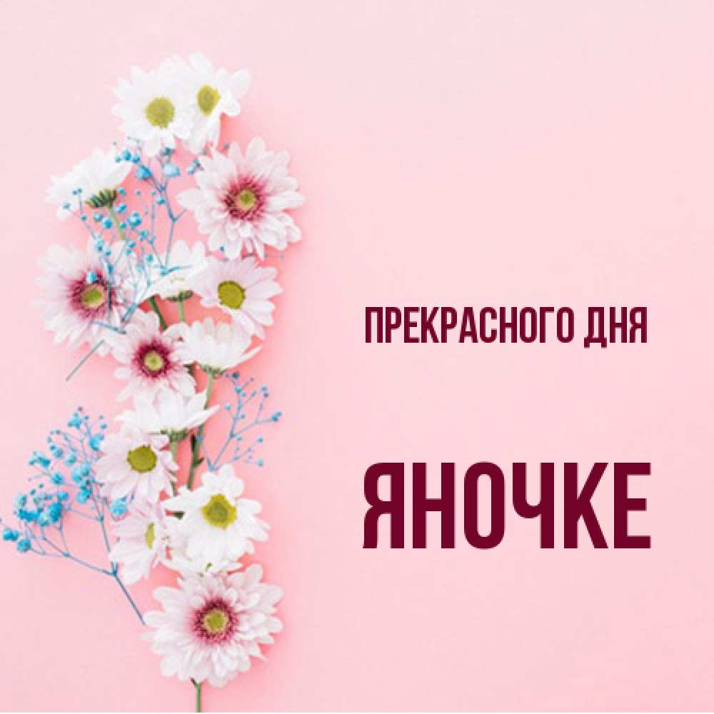 Открытка  с именем. яночке, Прекрасного дня  