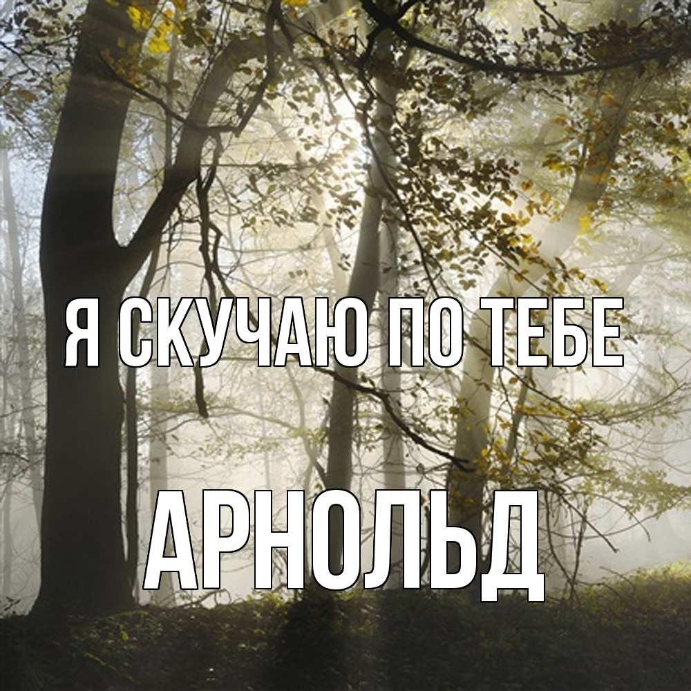 Открытка  с именем. Арнольд, Я скучаю по тебе  