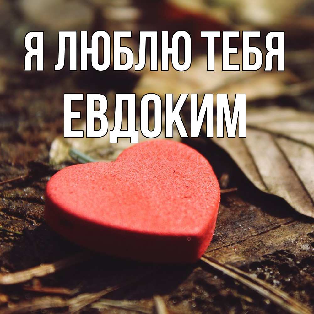 Открытка  с именем. Евдоким, Я люблю тебя  