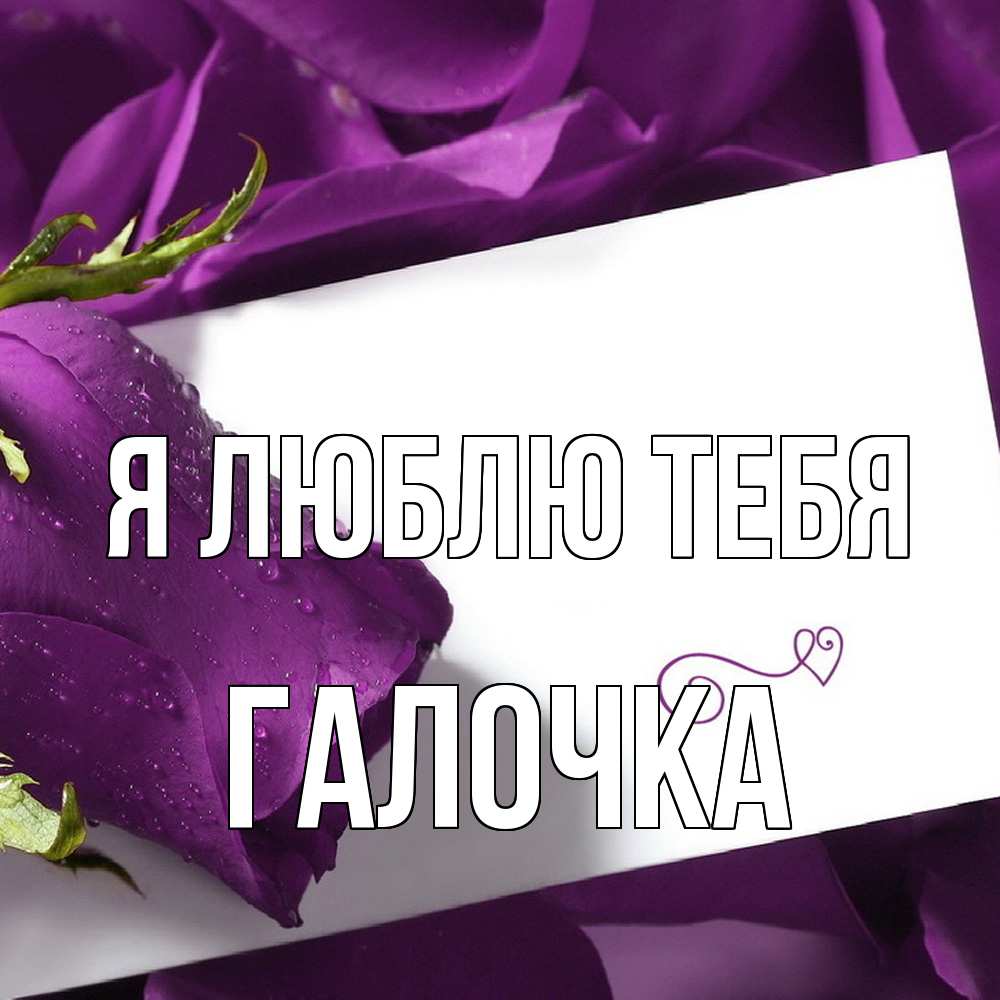 Открытка  с именем. Галочка, Я люблю тебя  