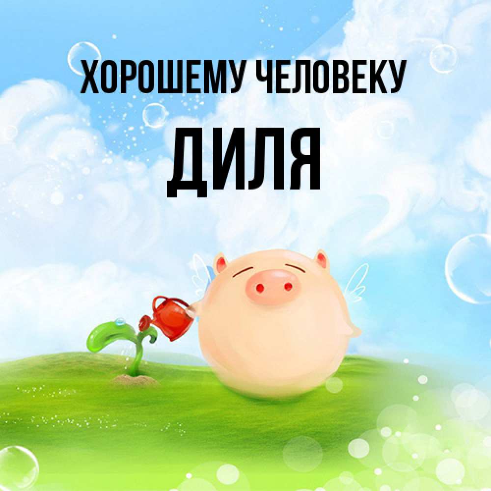 Открытка  с именем. Диля, Хорошему человеку  