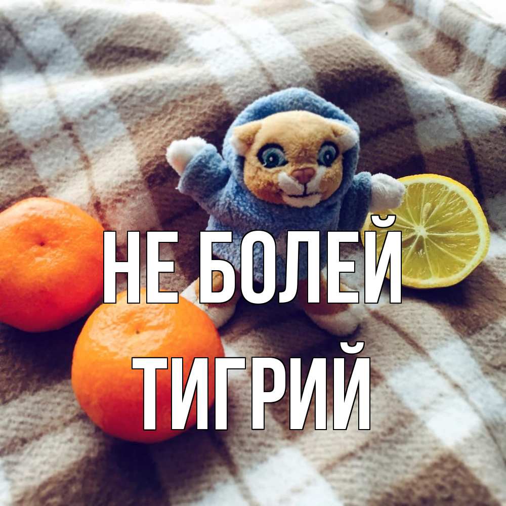 Открытка  с именем. Тигрий, Не болей  