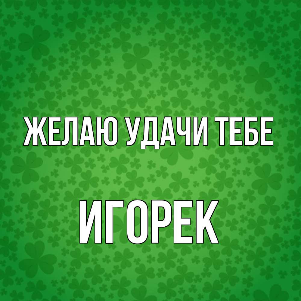 Открытка  с именем. Игорек, Желаю удачи тебе  