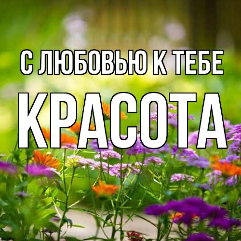 Открытка с именем, Красота, С любовью к тебе